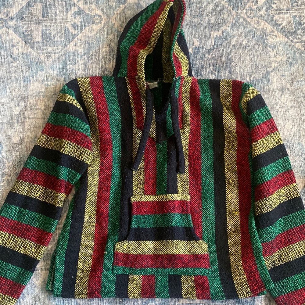 Rasta Authentic Mexican Baja hoodie SMALL